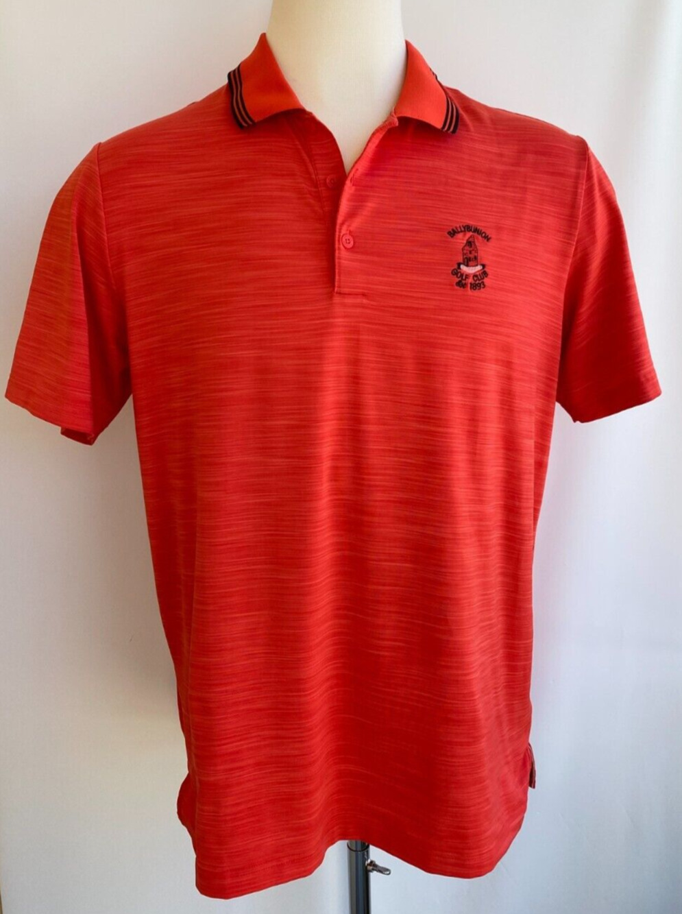 Ballybunion Golf Club Adidas Golf Polo Bright Red Heather sz L